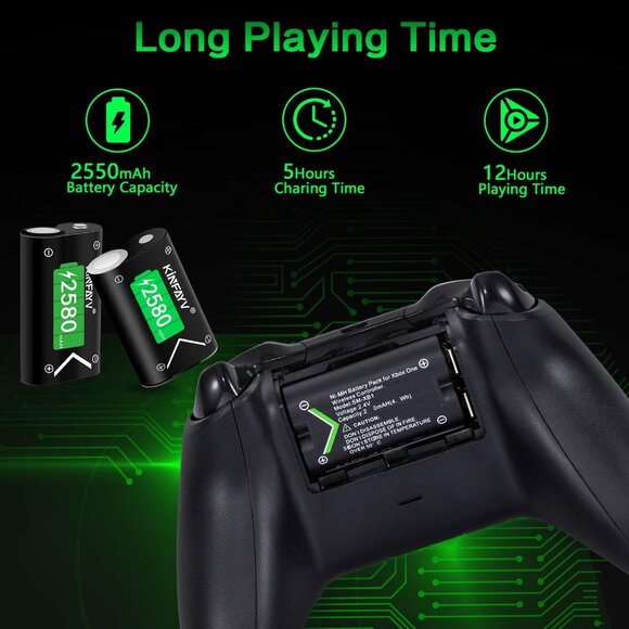 Xbox One Battery Pack 4 x 2580mAh Rechargeable Controller Battery System - Picture 4 of 6